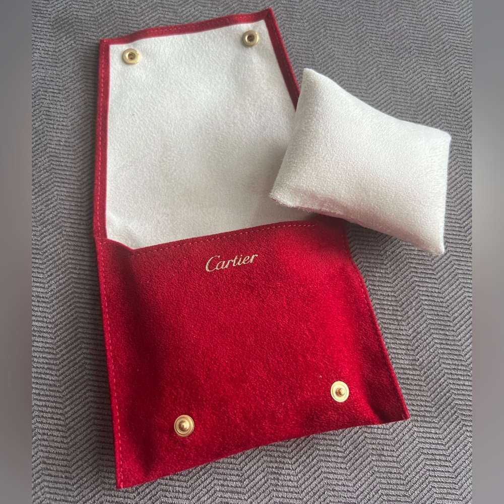 New Cartier Red Felt Love Bracelet Travel Pouch for Accessories and Jewelry